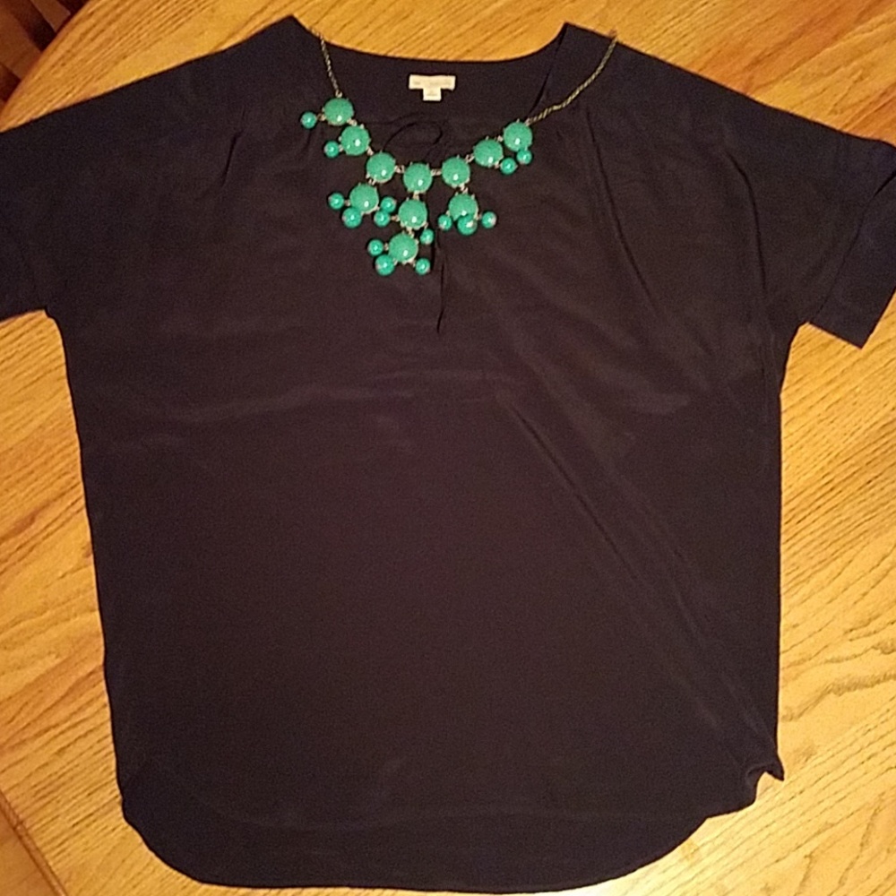 Gap Navy Blue Tie collar Blouse